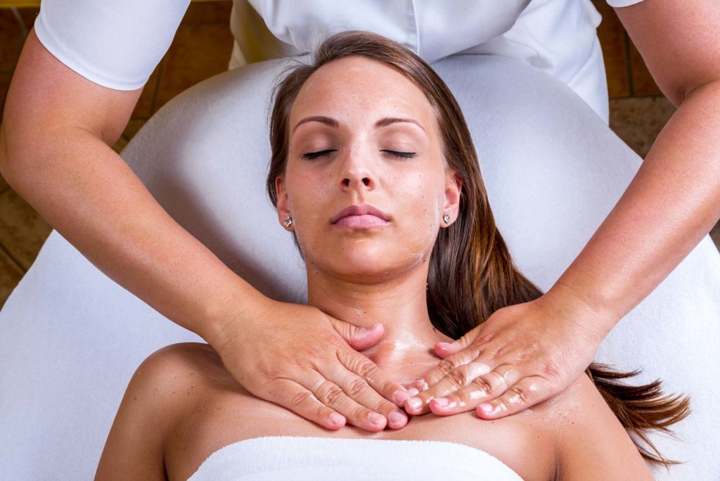 Woman getting chemical peel